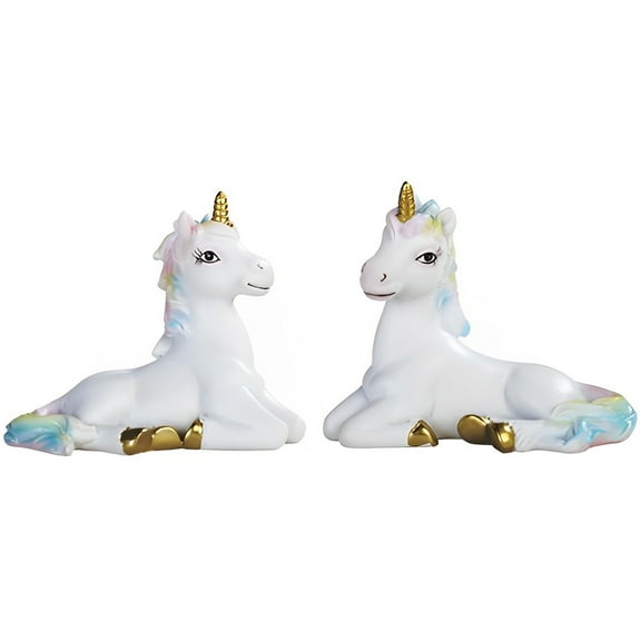 FC Design 2-PC Lucite Unicorn with Rainbow Mane 3.5"W Figurine Set Statue Sculpture Ornament Decoration Home/Room Decor and Unique Gift Ideas for Housewarming, Holidays and Birthdays