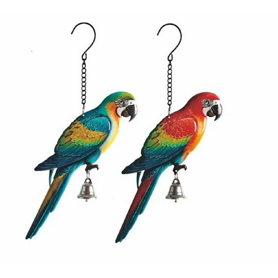 FC Design 2-Piece Blue and Red Parrot Ornaments 6.75" Long Home Decoration Figurine