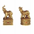 thumbnail image 1 of FC Design 2-Piece Gold Thai Elephant Buddha Wraps Jewelry Trinket Box Set 4"H Home Decoration, 1 of 1