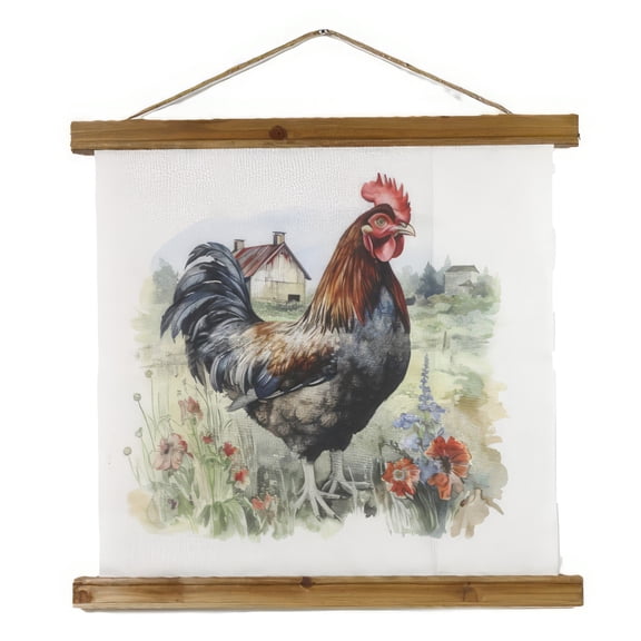 FC Design 20" Long Black Rooster Campine Wall Plaque Statue Sculpture Ornament Decoration Home/Room Decor and Unique Gift Ideas for Housewarming, Holidays and Birthdays