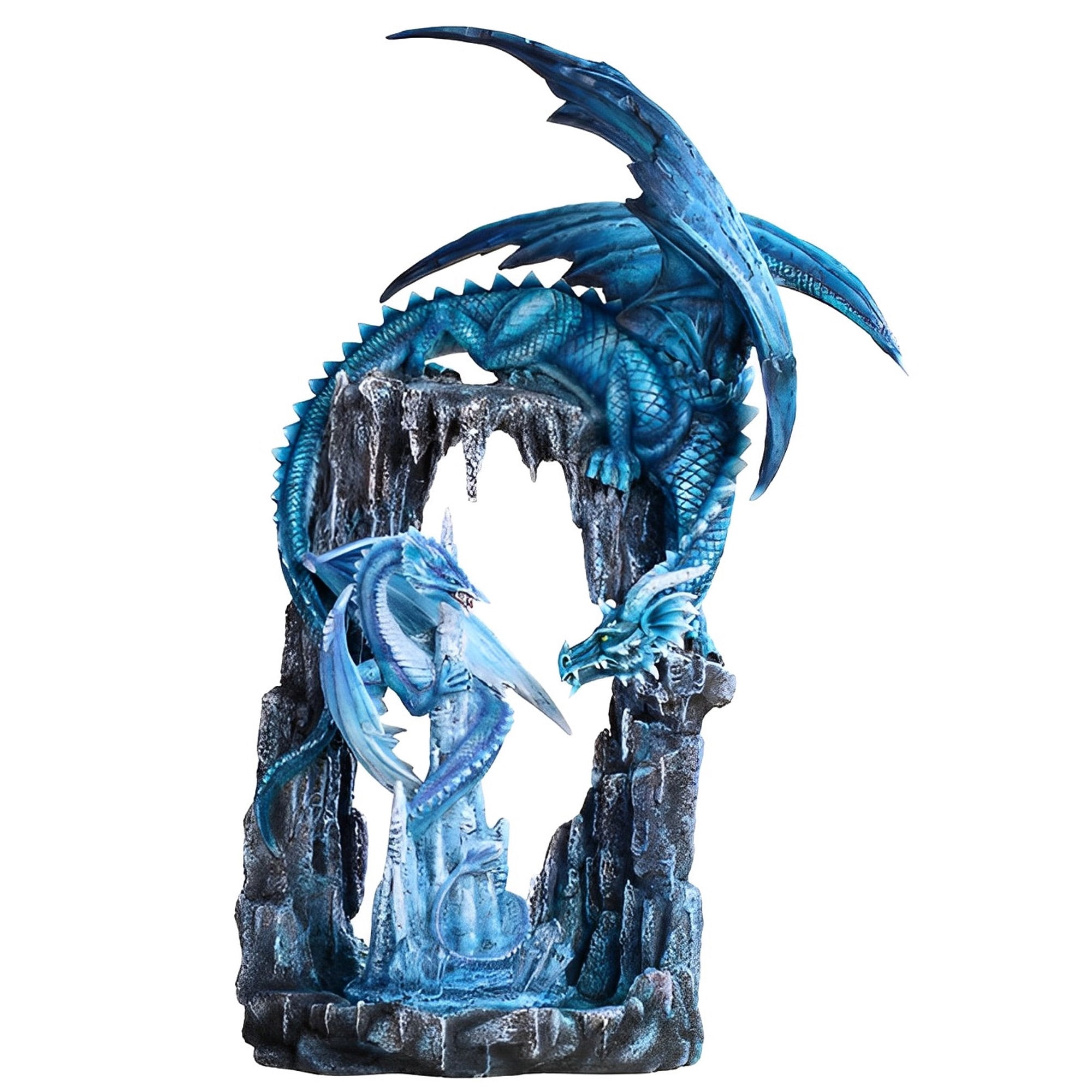 ICE ARMOR 7" Blue Dragon With Baby Statue - Detailed Hand-Painted Fantasy Figurine, Polyresin Collectible - View #5