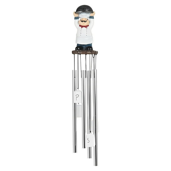 FC Design 23" Long Chef Round Top Wind Chime Statue Sculpture Ornament Decoration Home/Room/Garden Decor and Unique Gift Ideas for Housewarming, Holidays and Birthdays
