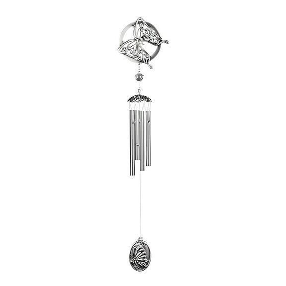 FC Design 28" Long Pewter Butterfly Wind Chime Statue Sculpture Ornament Decoration Home/Room/Garden Decor and Unique Gift Ideas for Housewarming, Holidays and Birthdays
