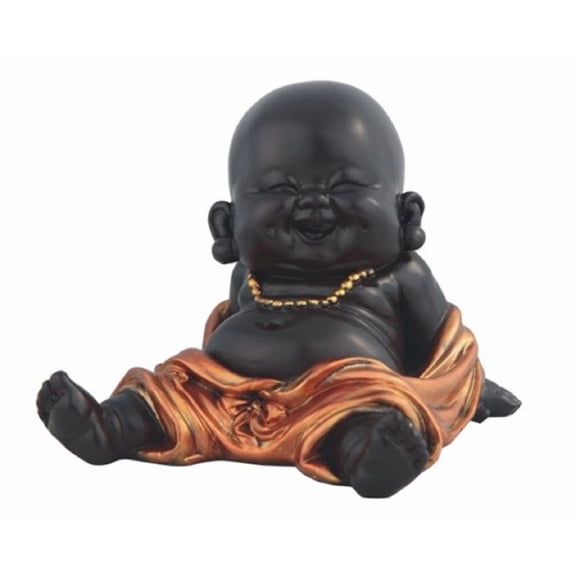FC Design 3.5"W Little Buddhist Monk in Golden and Black Statue Feng Shui Decoration Religious Figurine