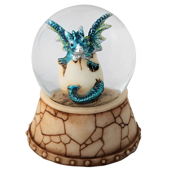 FC Design 3.75"H Blue Dragon Baby Hatchling in Egg Snow Globe Statue Sculpture Ornament Decoration Home/Room Decor and Unique Gift Ideas for Housewarming, Holidays and Birthdays