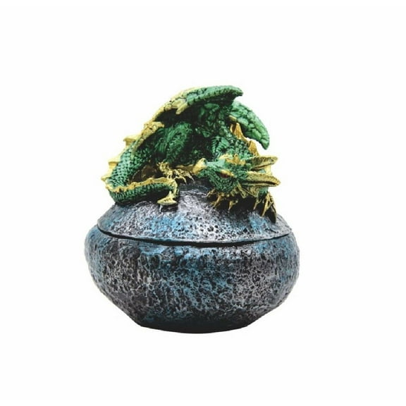 FC Design 3.75"H Fantasy Medieval Green Dragon Figurine Trinket Box