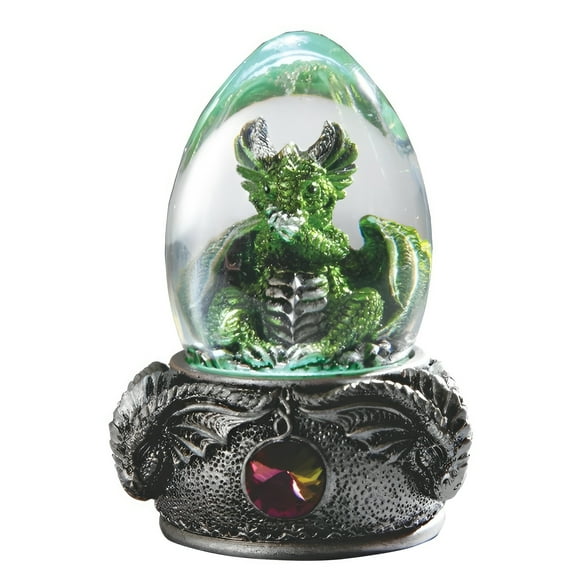 FC Design 3.75"H LED Green Dragon in Acrylic Egg Figurine Statue Sculpture Ornament Decoration Home/Room Decor and Unique Gift Ideas for Housewarming, Holidays and Birthdays