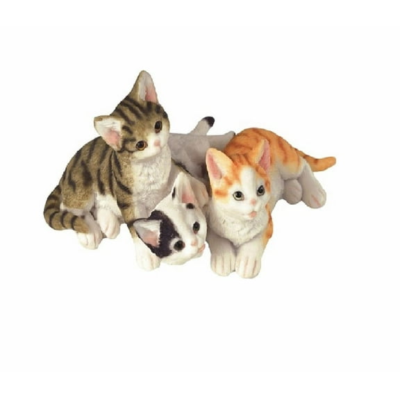 FC Design 3 Cats Amber Tabby, Brown Tabby and Tuxedo Cat Playing Figurine
