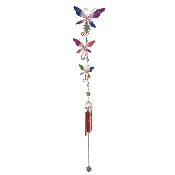 FC Design 3-Dragonfly Wind Chime with Copper Gem Statue Sculpture Ornament Decoration Home/Room/Garden Decor and Unique Gift Ideas for Housewarming, Holidays and Birthdays