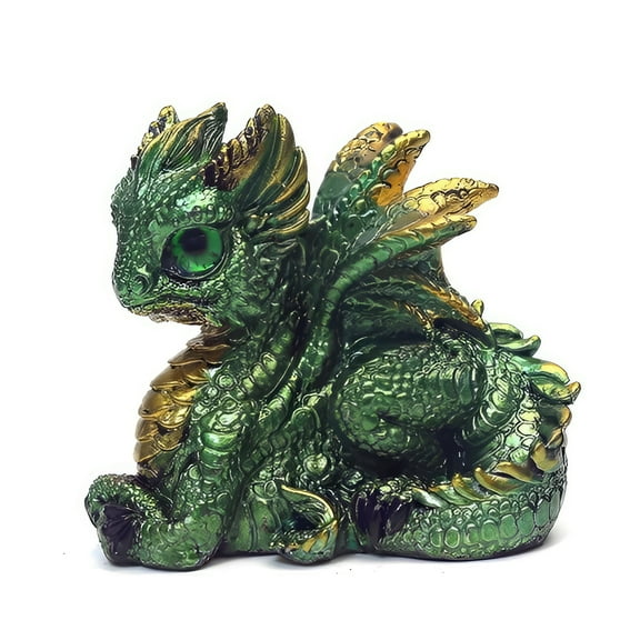 FC Design 3"H Green Dragon with Glass Eyes Figurine Statue Sculpture Ornament Decoration Home/Room Decor and Unique Gift Ideas for Housewarming, Holidays and Birthdays