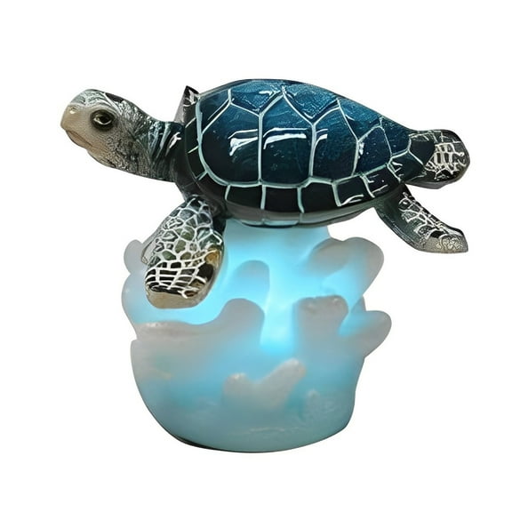 FC Design 3"H LED Sea Turtle on Coral Figurine Statue Sculpture Ornament Decoration Home/Room Decor and Unique Gift Ideas for Housewarming, Holidays and Birthdays