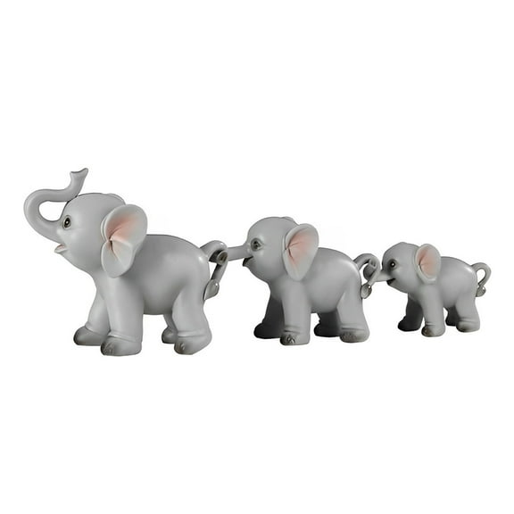 FC Design 3-PC Elephant Family Holding Tail with Trunk 3.5"H Figurine Set Statue Sculpture Ornament Decoration Home/Room Decor and Unique Gift Ideas for Housewarming, Holidays and Birthdays
