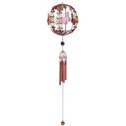FC Design 30" Long 3 Butterfly Globe Shape Wind Chime with Copper Gem Statue Sculpture Ornament Decoration Home/Room/Garden Decor and Unique Gift Ideas for Housewarming, Holidays and Birthdays
