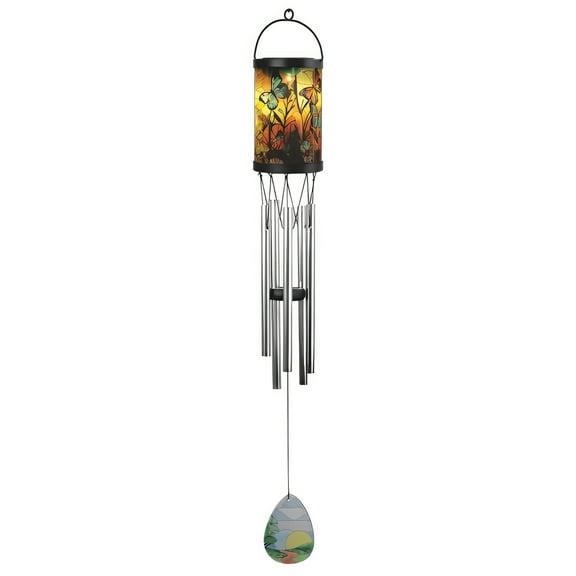 FC Design 31" Long Butterfly Solar Light Wind Chime Statue Sculpture Ornament Decoration Home/Room/Garden Decor and Unique Gift Ideas for Housewarming, Holidays and Birthdays