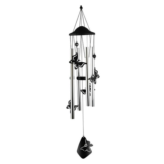 FC Design 34" Long Chandelier Silhouette-Butterfly Wind Chime Statue Sculpture Ornament Decoration Home/Room/Garden Decor and Unique Gift Ideas for Housewarming, Holidays and Birthdays