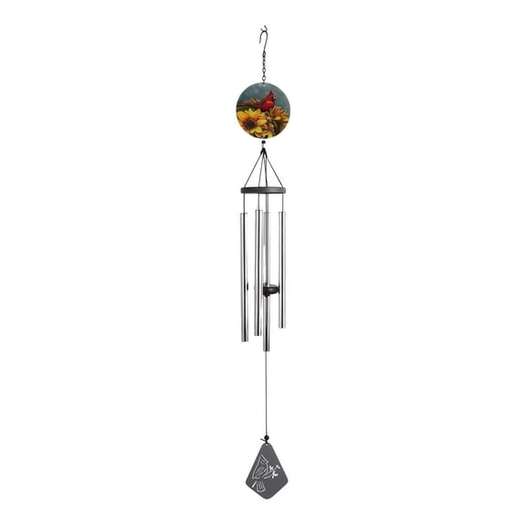 FC Design 36" Long Cardinal Silhouette Scene Wind Chime Statue Sculpture Ornament Decoration Home/Room/Garden Decor and Unique Gift Ideas for Housewarming, Holidays and Birthdays