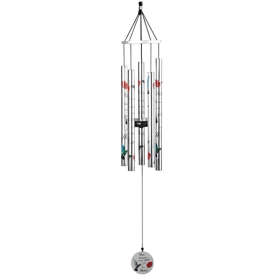 FC Design 36" Long Hummingbird Stamped Tube Wind Chime Statue Sculpture Ornament Decoration Home/Room/Garden Decor and Unique Gift Ideas for Housewarming, Holidays and Birthdays