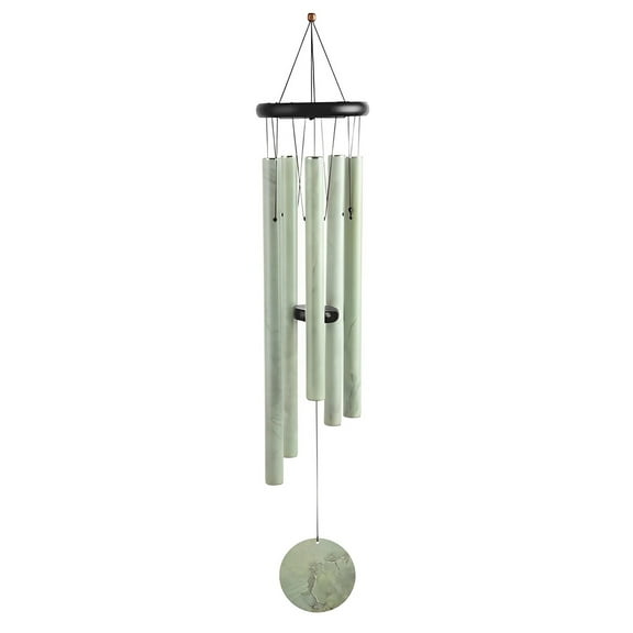 FC Design 36" Long Wooden Top Wind Chime with Leaf Print Tube Statue Sculpture Ornament Decoration Home/Room/Garden Decor and Unique Gift Ideas for Housewarming, Holidays and Birthdays