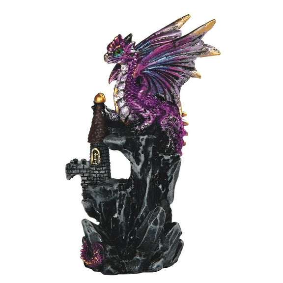 FC Design 4.25"H Purple Dragon on Castle Figurine Statue Sculpture Ornament Decoration Home/Room Decor and Unique Gift Ideas for Housewarming, Holidays and Birthdays