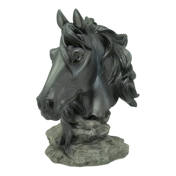 FC Design 4.5"H Black Horse Bust Figurine Statue Sculpture Ornament Decoration Home/Room Decor and Unique Gift Ideas for Housewarming, Holidays and Birthdays