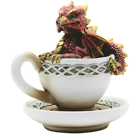 FC Design 4.5"H Red Dragon in Cup Figurine Statue Sculpture Ornament Decoration Home/Room Decor and Unique Gift Ideas for Housewarming, Holidays and Birthdays
