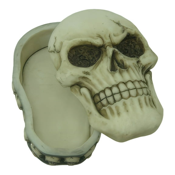 FC Design 4.75" Long Skull Face Trinket Box Statue Sculpture Ornament Decoration Home/Room Decor and Unique Gift Ideas for Housewarming, Holidays and Birthdays