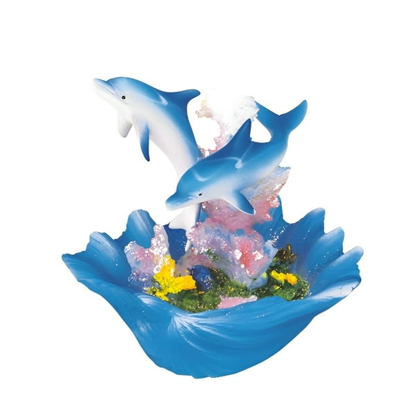 FC Design 4"H Blue Dolphins on Seashell Figurine Statue Sculpture Ornament Decoration Home/Room Decor and Unique Gift Ideas for Housewarming, Holidays and Birthdays
