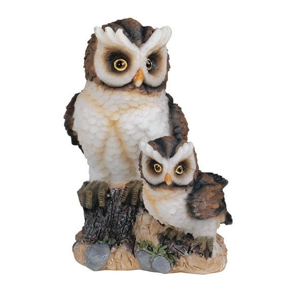 FC Design 4"H Owl with Baby Standing on Tree Trunk Figurine Statue Sculpture Ornament Decoration Home/Room Decor and Unique Gift Ideas for Housewarming, Holidays and Birthdays