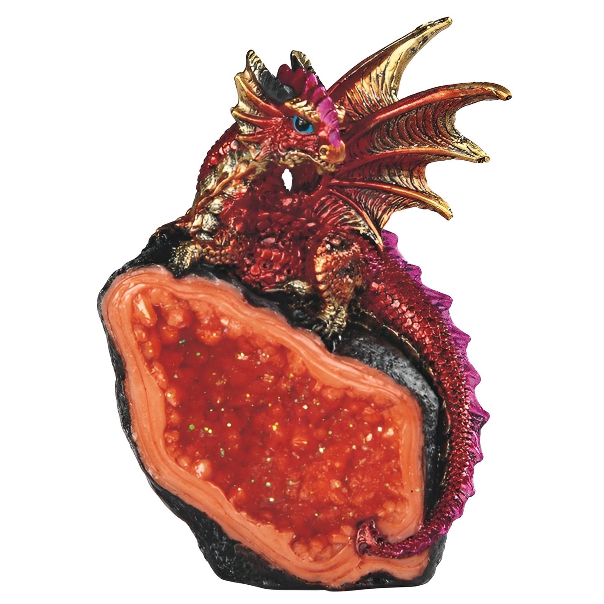 FC Design 4"H Red Volcano Dragon Guarding Faux Crystal Cave Figurine ...