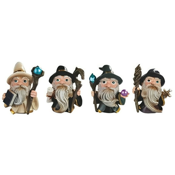 FC Design 4-PC Set 3.5"H Wizard Set Figurine Statue Sculpture Ornament Decoration Home/Room Decor and Unique Gift Ideas for Housewarming, Holidays and Birthdays