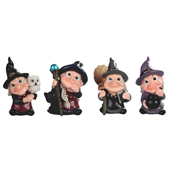 FC Design 4-PC Set 3.75"H Witch Set Figurine Statue Sculpture Ornament Decoration Home/Room Decor and Unique Gift Ideas for Housewarming, Holidays and Birthdays