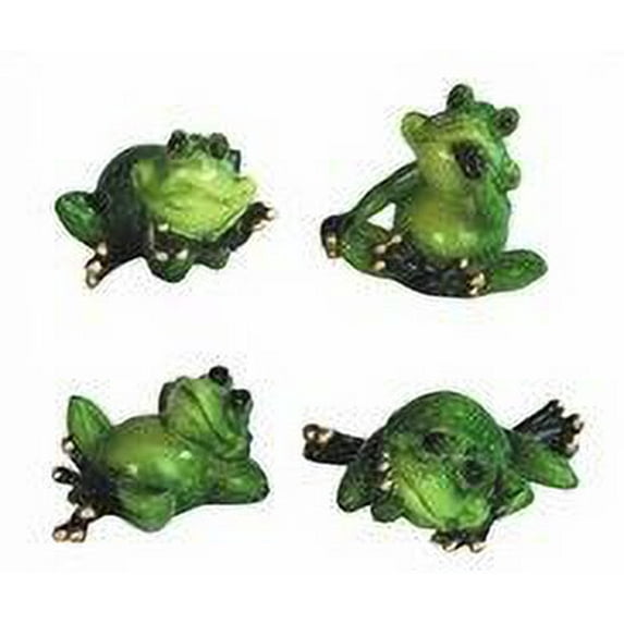 FC Design 4-Piece Mini Frog Statue Animal Decoration Figurine Set
