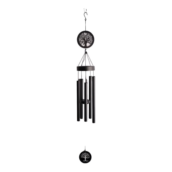 FC Design 45" Long Solar Tree of Life Silhouette Wind Chime Statue Sculpture Ornament Decoration Home/Room/Garden Decor and Unique Gift Ideas for Housewarming, Holidays and Birthdays