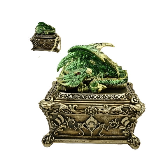 FC Design 5.25"W Green Dragon Trinket Box Statue Sculpture Ornament Decoration Home/Room Decor and Unique Gift Ideas for Housewarming, Holidays and Birthdays