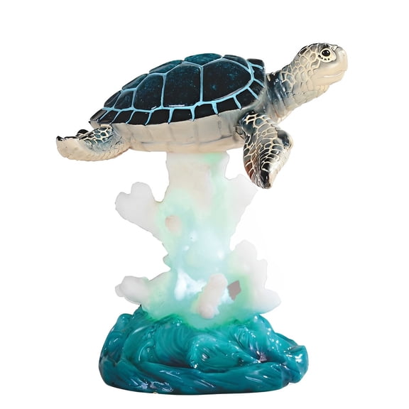 FC Design 5.5"H Blue Sea Turtle on Coral with LED Figurine Statue Sculpture Ornament Decoration Home/Room Decor and Unique Gift Ideas for Housewarming, Holidays and Birthdays