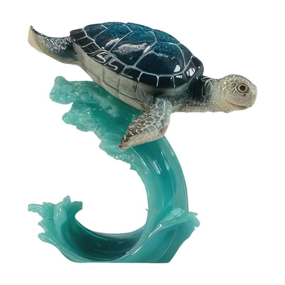 FC Design 5.5"H Blue Sea Turtle on Wave Figurine Statue Sculpture Ornament Decoration Home/Room Decor and Unique Gift Ideas for Housewarming, Holidays and Birthdays