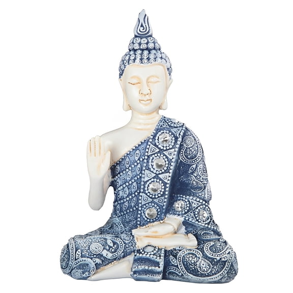 FC Design 5.5"H Blue and White Buddha Figurine Statue Sculpture Ornament Decoration Home/Room Decor and Unique Gift Ideas for Housewarming, Holidays and Birthdays
