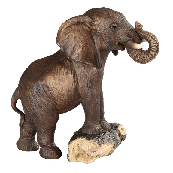 FC Design 5.5"H Elephant on Tree Trunk Figurine Statue Sculpture Ornament Decoration Home/Room Decor and Unique Gift Ideas for Housewarming, Holidays and Birthdays