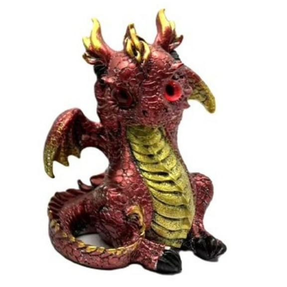 FC Design 5.5"H Red Dragon no Hear Figurine Statue Sculpture Ornament Decoration Home/Room Decor and Unique Gift Ideas for Housewarming, Holidays and Birthdays