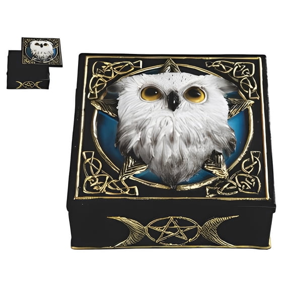 FC Design 5.5"H Snow Owl Trinket Box Statue Sculpture Ornament Decoration Home/Room Decor and Unique Gift Ideas for Housewarming, Holidays and Birthdays