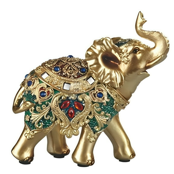 FC Design 5.5"H Thai Elephant in Green Figurine Statue Sculpture Ornament Decoration Home/Room Decor and Unique Gift Ideas for Housewarming, Holidays and Birthdays