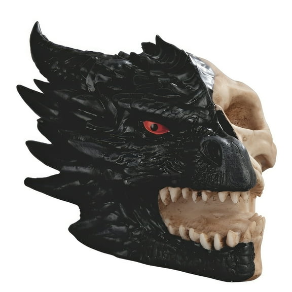 FC Design 5"W Black Dragon Skull Figurine Statue Sculpture Ornament Decoration Home/Room Decor and Unique Gift Ideas for Housewarming, Holidays and Birthdays
