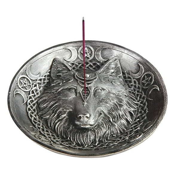 FC Design 5"W Dark Silver Wolf Incense Burner Figurine Statue Sculpture Ornament Decoration Home/Room Decor and Unique Gift Ideas for Housewarming, Holidays and Birthdays