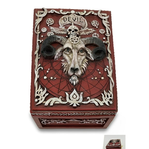 FC Design 5"W Red Goat Trinket Box Figurine Statue Sculpture Ornament Decoration Home/Room Decor and Unique Gift Ideas for Housewarming, Holidays and Birthdays