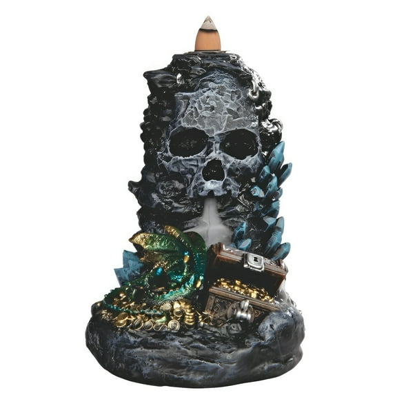 FC Design 6.25"H Dragon with Skull Backflow Statue Sculpture Ornament Decoration Home/Room Decor and Unique Gift Ideas for Housewarming, Holidays and Birthdays