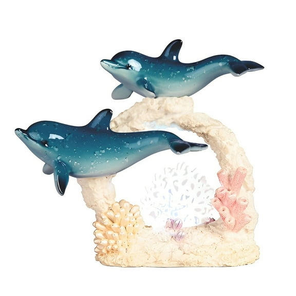 FC Design 6.5"H LED Dolphin with Baby Figurine Statue Sculpture Ornament Decoration Home/Room Decor and Unique Gift Ideas for Housewarming, Holidays and Birthdays