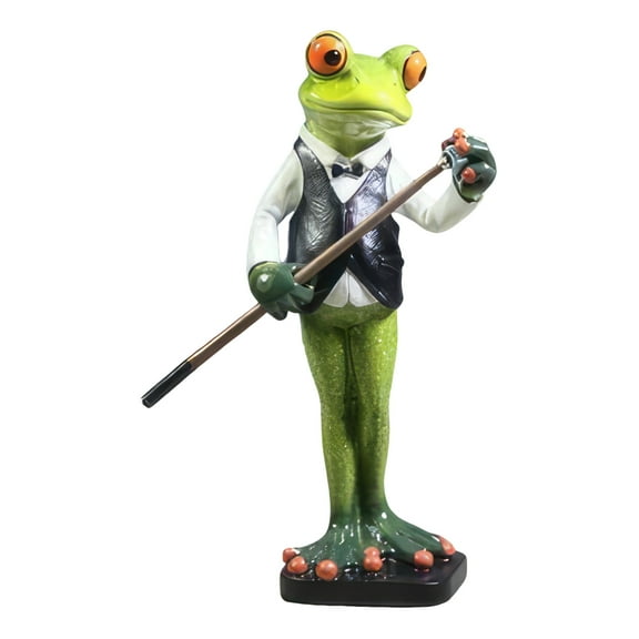 FC Design 6.75"H Frog Pool Player Figurine Statue Sculpture Ornament Decoration Home/Room Decor and Unique Gift Ideas for Housewarming, Holidays and Birthdays