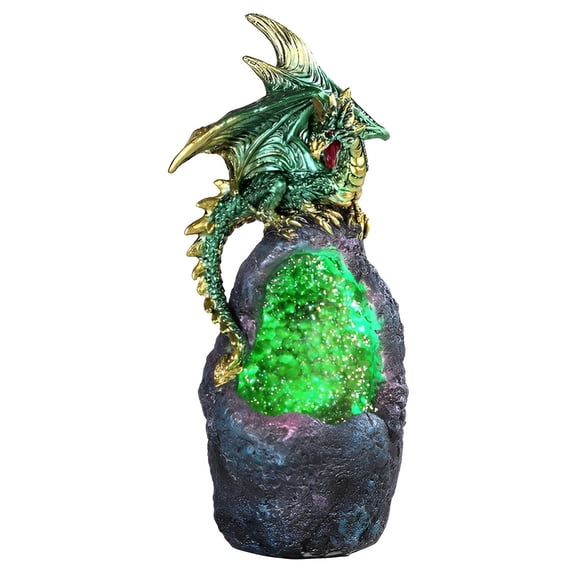 FC Design 6.75"H Green Dragon with LED Green Faux Crystal Stone Figurine Statue Sculpture Ornament Decoration Home/Room Decor and Unique Gift Ideas for Housewarming, Holidays and Birthdays