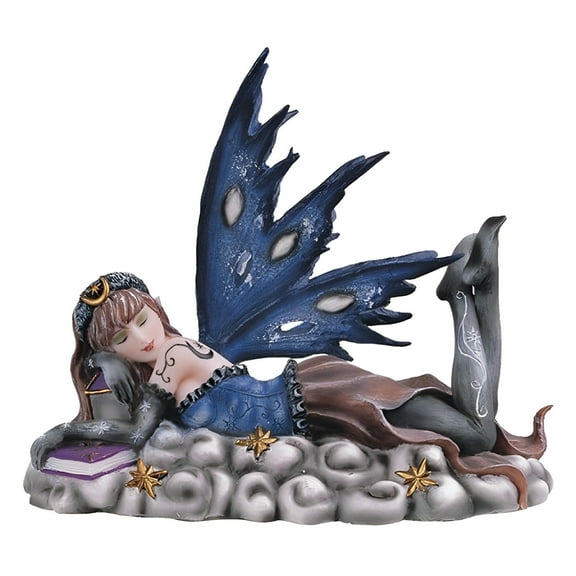 FC Design 6"H Blue Moon Fairy Laying on Clouds with Stars Figurine Statue Sculpture Ornament Decoration Home/Room Decor and Unique Gift Ideas for Housewarming, Holidays and Birthdays