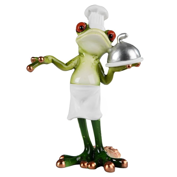 FC Design 6"H Frog Chef Statue Funny Animal Figurine Statue Sculpture Ornament Decoration Home/Room Decor and Unique Gift Ideas for Housewarming, Holidays and Birthdays
